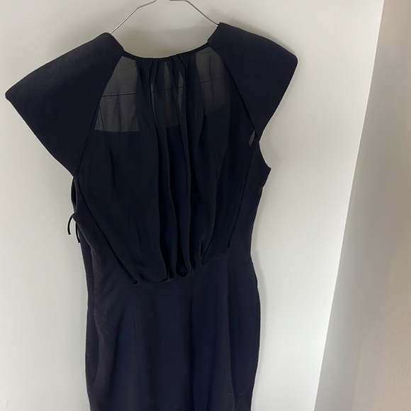 J Mendel Navy dress with sheer back - Picture 2 of 8